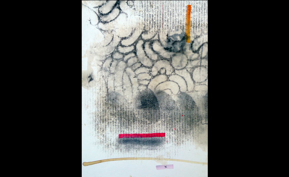 La Soglia, tecnica mista su carta, 30x20, 2013 collezione privata 